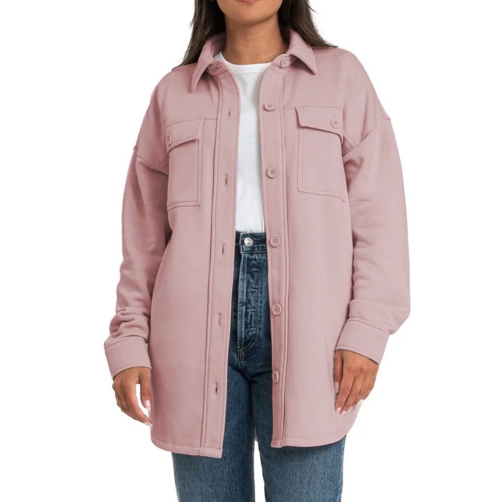 Lazypants light mauve shacket
